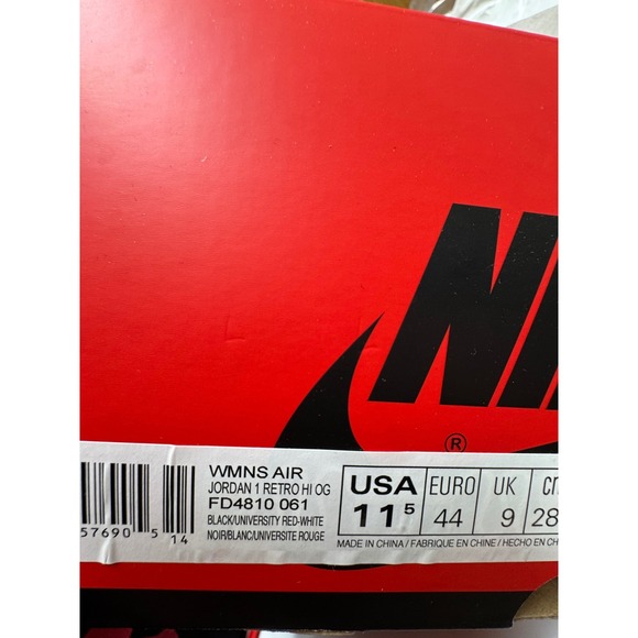Nike Air Jordan 1 Retro High‎ OG Satin Bred Sneakers Women\'s 11.5 / Men\'s 9.5